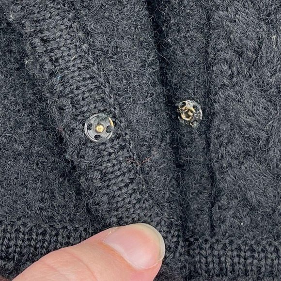 Vintage Brooks Brothers Black Wool Cable Knit Detail Blazer Style Evening Jacket - Picture 6 of 10